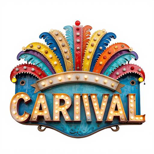 Vintage Hand-Painted Carnival Sign