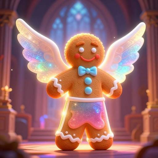 Gingerbread Angel in Fantasy Church