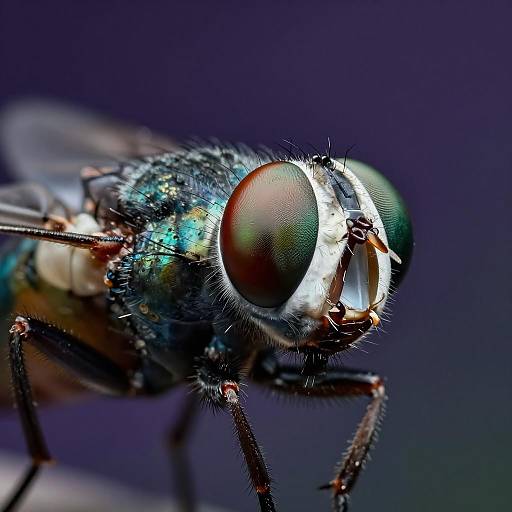 Ultra Macro Close-up of Housefly Face