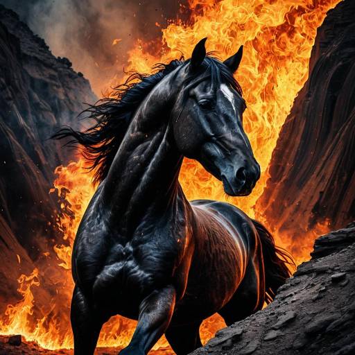Blazing Fire Horse in Smoldering Canyon Blazing Fire Horse in Smoldering Canyon