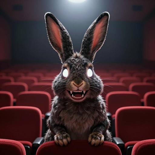 Creepy Anthropomorphic Rabbit in Theater