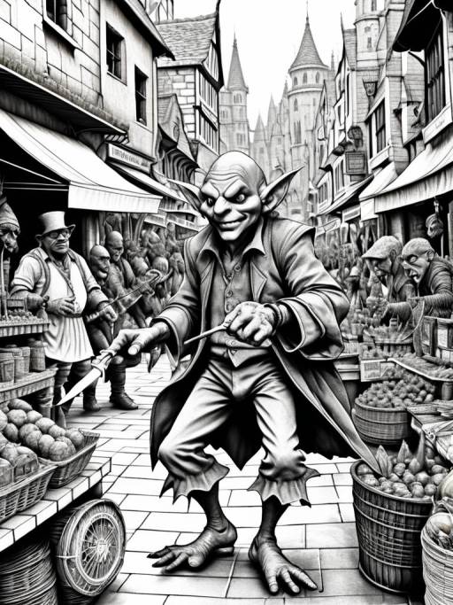 Detailed Goblin Salesman in Fantasy Market