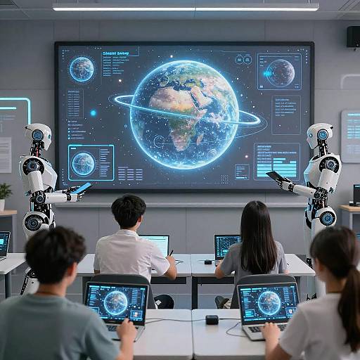Futuristic Sci-Fi Classroom Scene