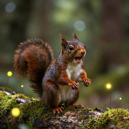 Laughing Squirrel in Magical Forest