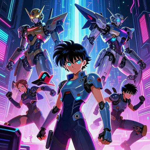 Futuristic Cyberpunk Anime Cityscape