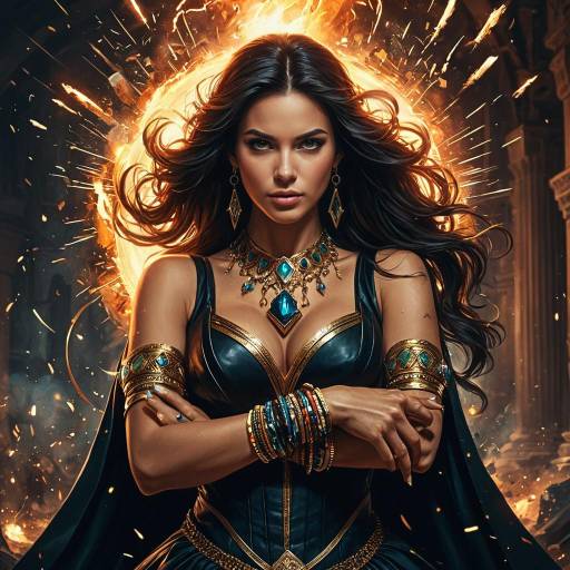 Fantasy Female Magician with Bangles and Explosion