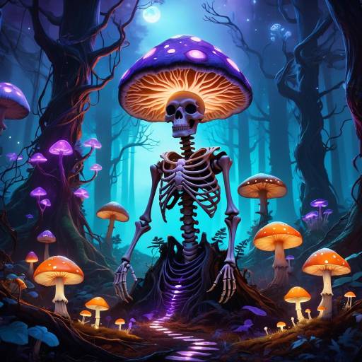 Mystical Night in a Dark Forest