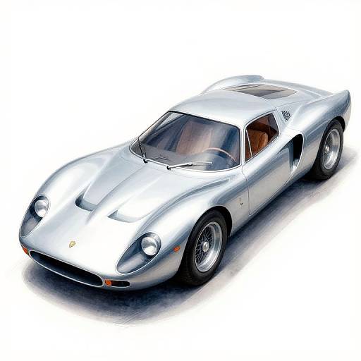 1964 Aerodynamic Concept Sports Car Watercolor