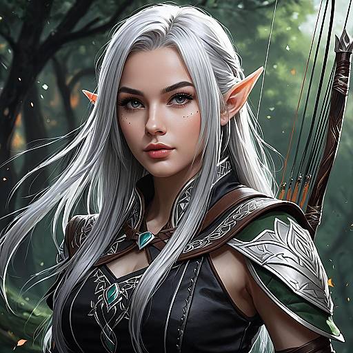Realistic Anime Female Elf Archer Portrait