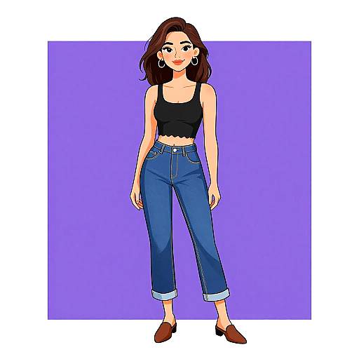 Smiling Woman in Casual Chic Outfit