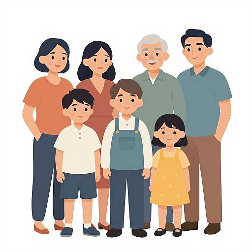Asian Family Multi-Generation Portrait