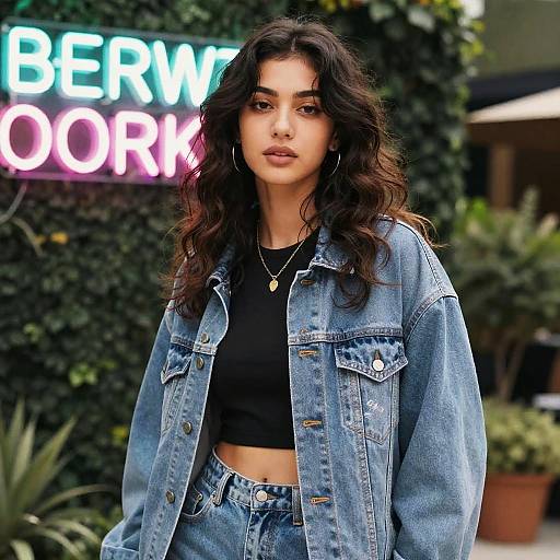 Wavy Blowout Streetwear Fashion Portrait