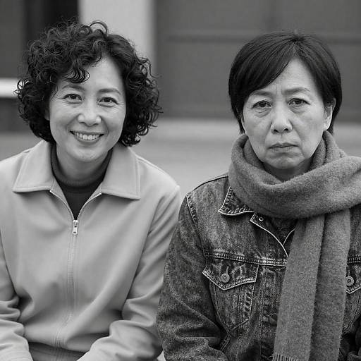 Contrasting Expressions in Black-and-White Photo