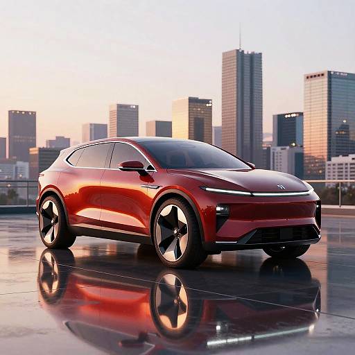 Tokyo 2050 Crimson Concept SUV Sunset