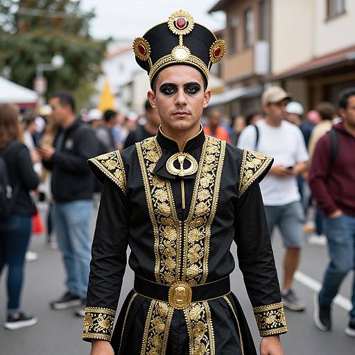 Male Costume Festival Street Scene