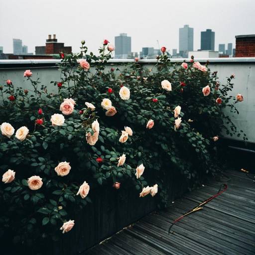 Roses on Urban Rooftop Garden