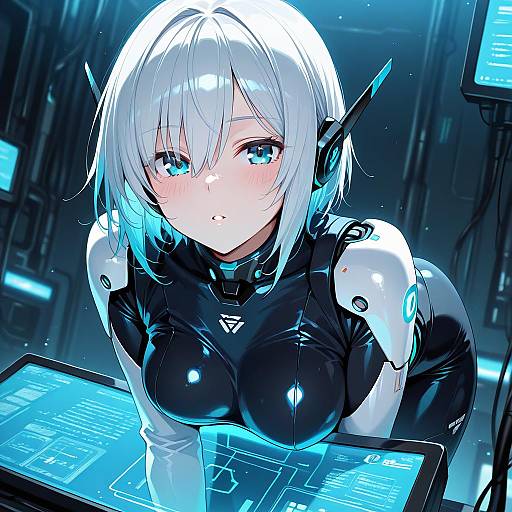 Android Girl with Mismatched Pupils