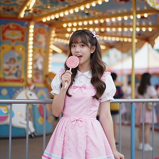 Nostalgic Fairground Joy in Pink