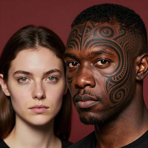 Contrast of Cultures: Tribal and Modern Faces