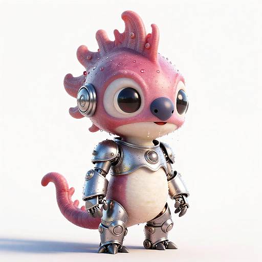 Cute Alien Seahorse in Robotic Armor