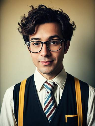 Humorous Photorealistic Nerd Costume Portrait