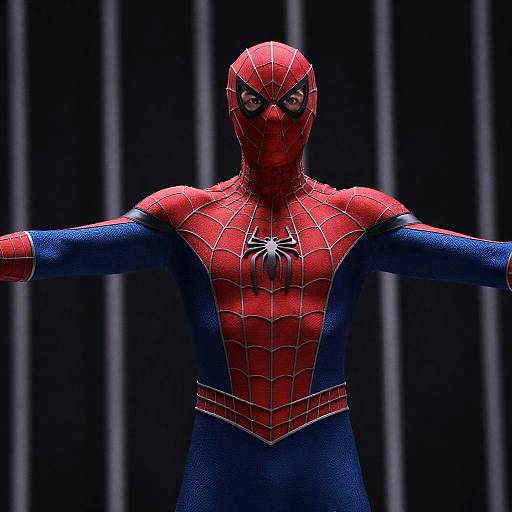 Dynamic Male Superhero in Red Costume