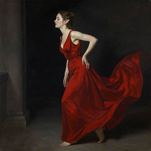 Elegant Elf Woman in Dramatic Lighting