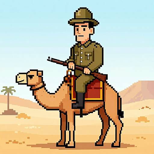 Frankenstein's Monster as British Cavalry Pixel Art