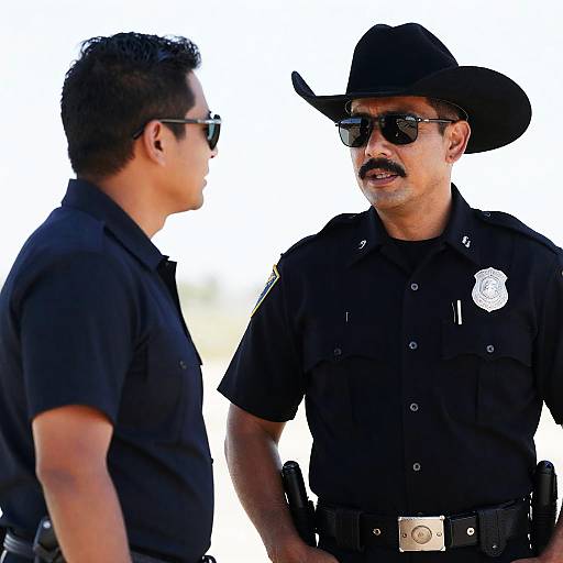Outdoor Scene: Officers in Conversation