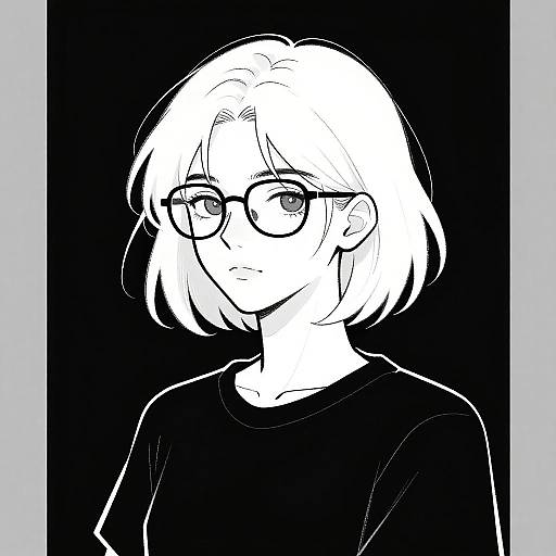 Minimalist Black-and-White Portrait