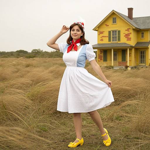 Realistic Dorothy Costume Outdoor Scene