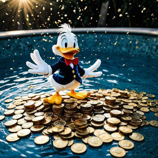 Scrooge McDuck in Pool of Gold Coins