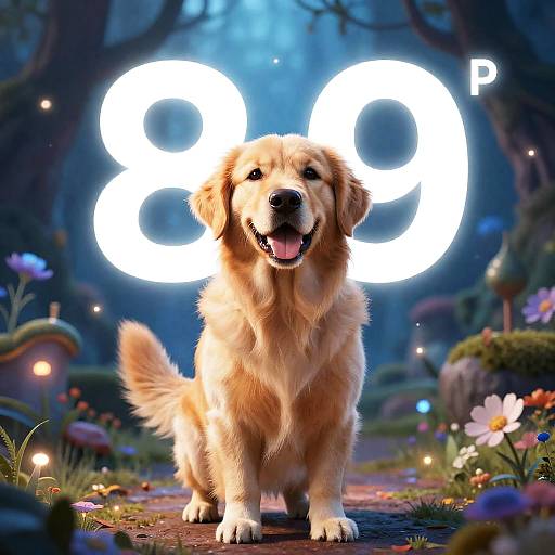 Hyper-Realistic Magical Golden Retriever