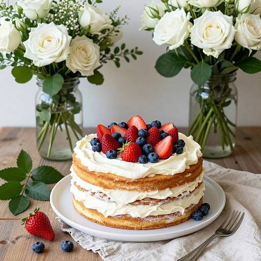 Rustic Naked Cake with Fresh Berries