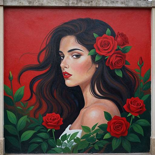 Serenity Mural with Floral Elegance