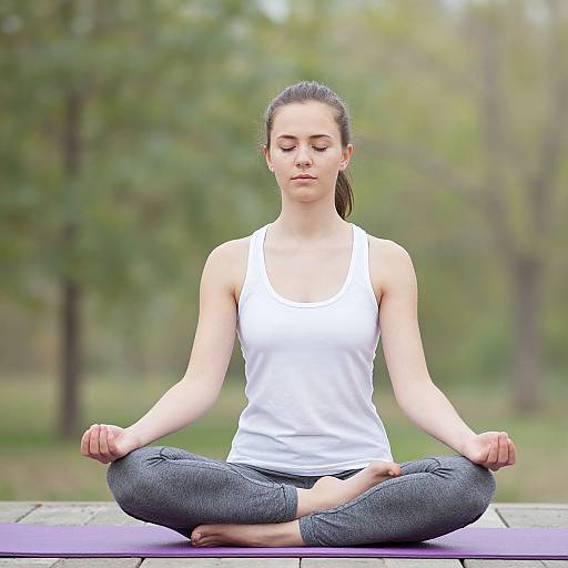 Young Woman Meditating Outdoors