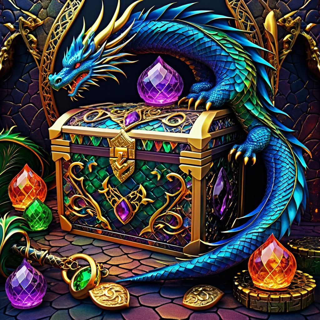 Enchanted Dragon Scales with Treasure Chest