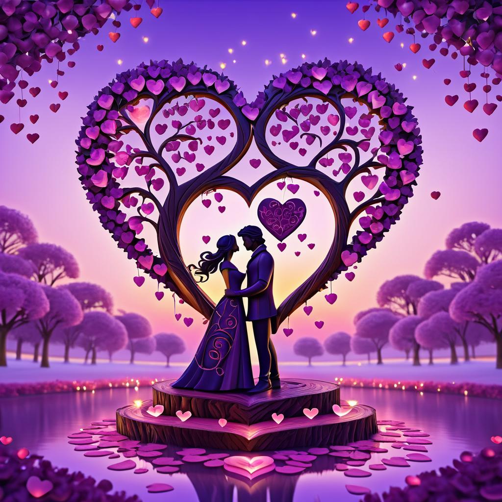 Romantic Valentine's Tree Fantasy Scene