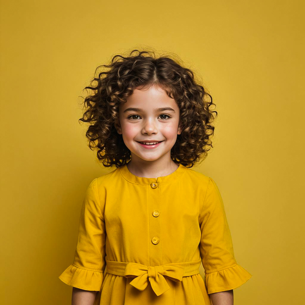 Cheerful Girl in Yellow Outfit Photoshoot