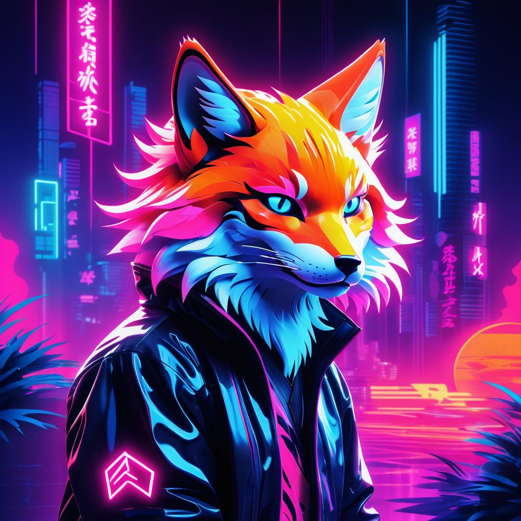 Cunning Kitsune in Cyberpunk Paradise