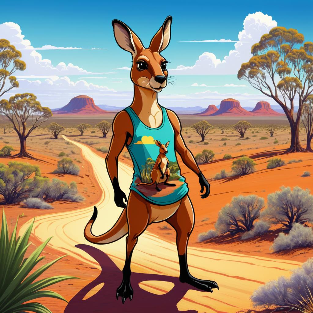 Vibrant Ecchi Kangaroo in Outback