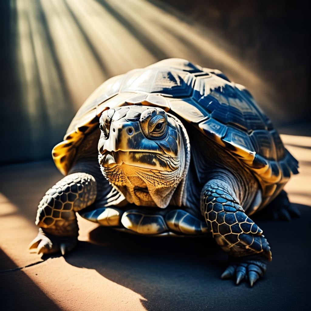 Ethereal Portrait of a Wise Tortoise