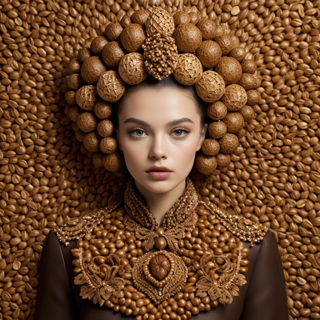 Surreal Walnut Fashion Portrait of Woman