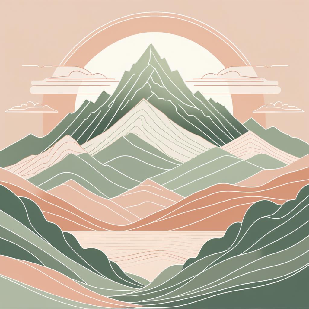 Minimalist Hand-Drawn Mountain Illustration