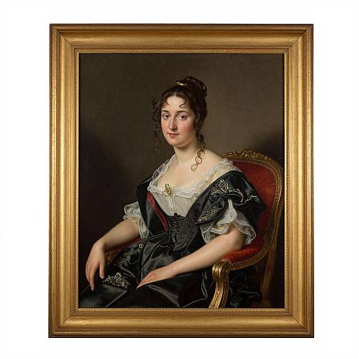 Elegant Gold-Framed Classical Portrait