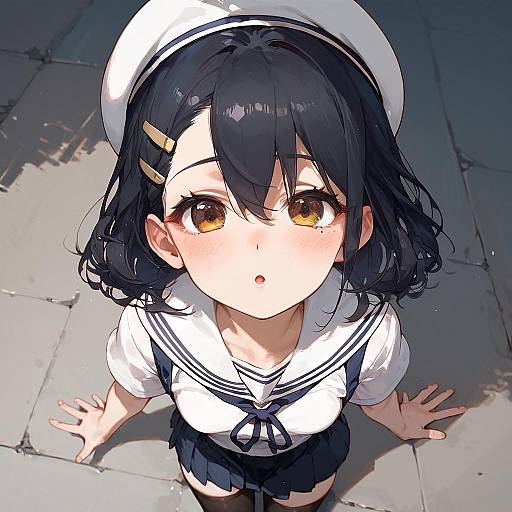 Cute Anime Girl in School Uniform