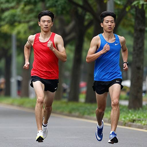 Dynamic Sprinting Athletes Side by Side