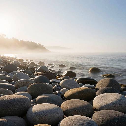 Secluded Cove with Smooth Stones