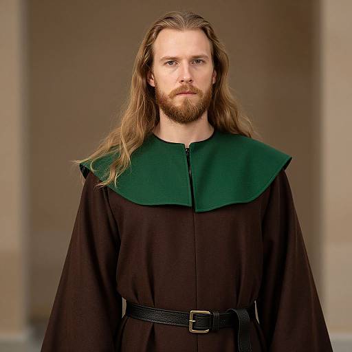 Man with Blonde Hair in Brown Robe