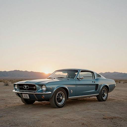 Cinematic 1967 Mustang on Route 66 Sunset